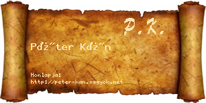 Péter Kán névjegykártya